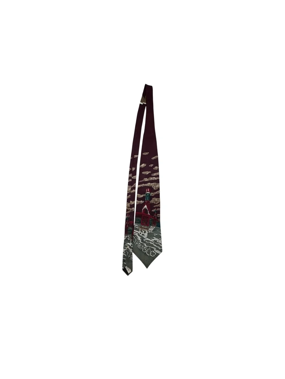 Vintage TABASCO Tie 100% Silk Avery Island Louisiana Novelty Made USA Necktie